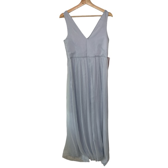 NWT BHLDN Kia Sleeveless Maxi Dress V-Neck Chiffon Gown Grey Medium - Picture 6 of 10